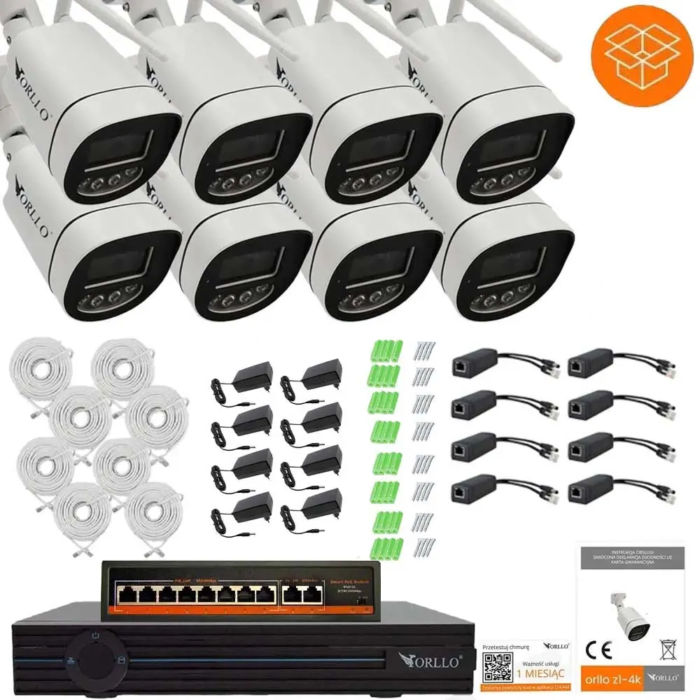 Zestaw Do Monitoringu 8 Kamer 8mpx ORLLO Z1 4K