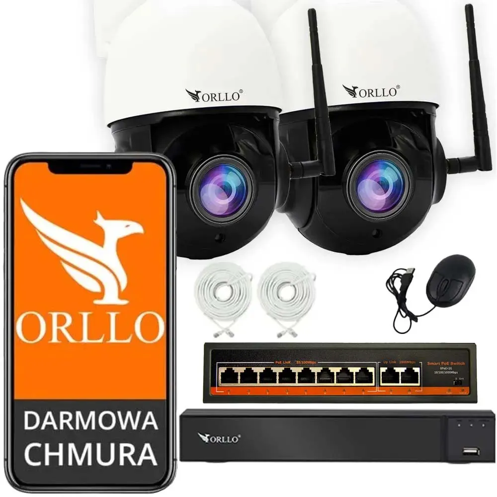 Kamera Bezprzewodowa WiFi IP Obrotowa 4Mpx Zoom Optyczny x18 5x ZOOM Cyfrowy Monitoring Bezprzewodowy Darmowa Chmura na Miesiąc orllo.pl