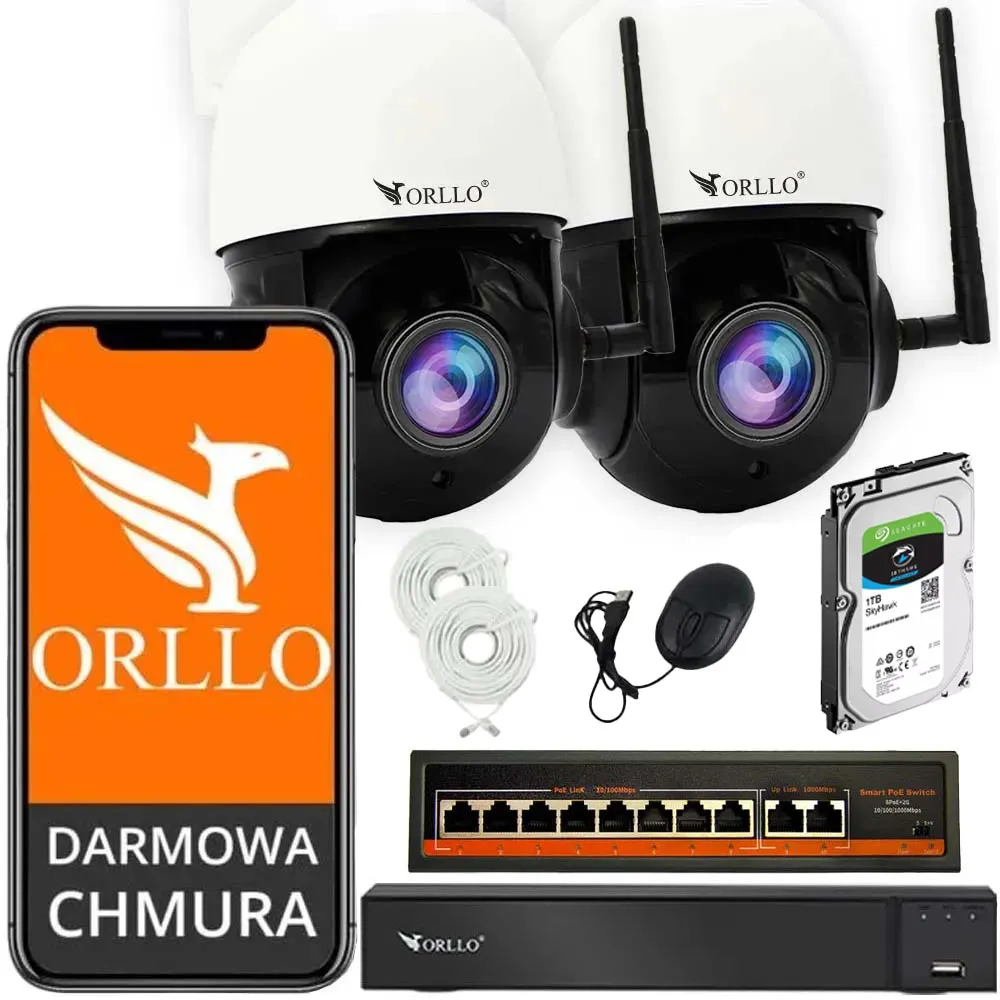 Kamera Bezprzewodowa WiFi IP Obrotowa 4Mpx Zoom Optyczny x18 5x ZOOM Cyfrowy Monitoring Bezprzewodowy Darmowa Chmura na Miesiąc orllo.pl
