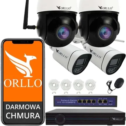 zestaw kamer zewnętrznych do monitoringu wifi ip peo obrotowe bezprzewodowe obrót 360 stopni najjaśniejszy obiektyw na rynku orllo.pl