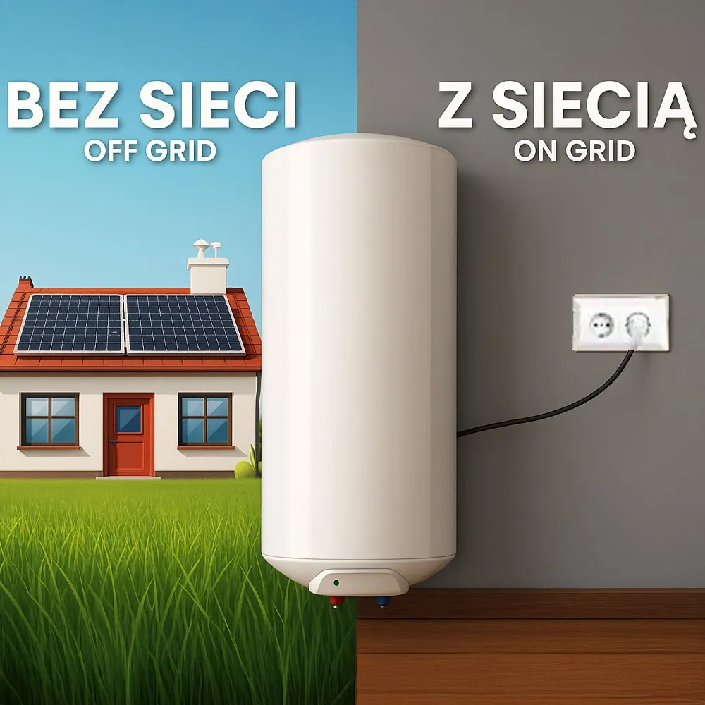 Zestaw Solarny do Grzania Wody Bojler Hybrydowy 120L MPPT Panele Fotowoltaiczne OFF-GRID