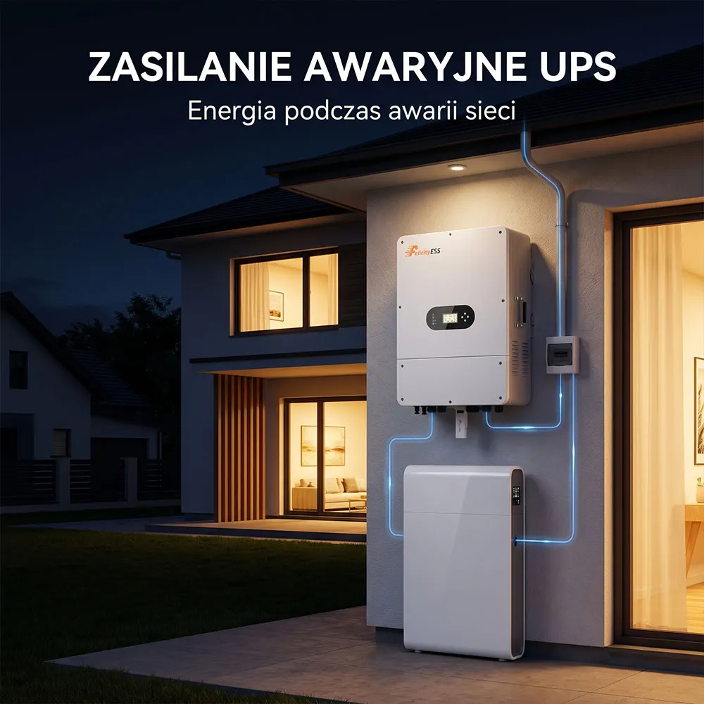 Zestaw Magazyn Energii do Fotowoltaiki LiFePO4 16kWh Inwerter Hybrydowy 10kW
