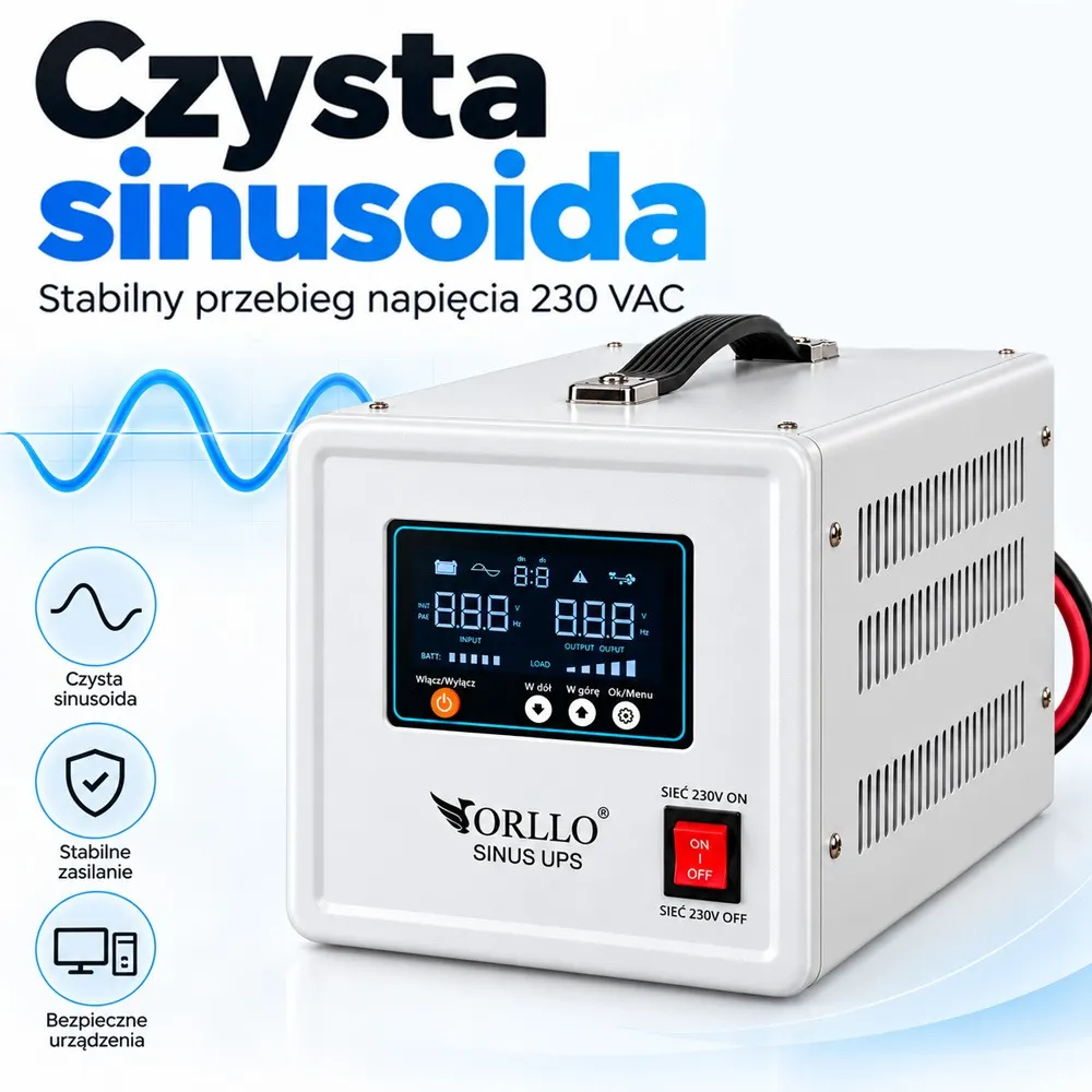 Zasilacz Awaryjny Zasilanie Awaryjne Przetwornica ORLLO SINUS UPS 2000VA AVR