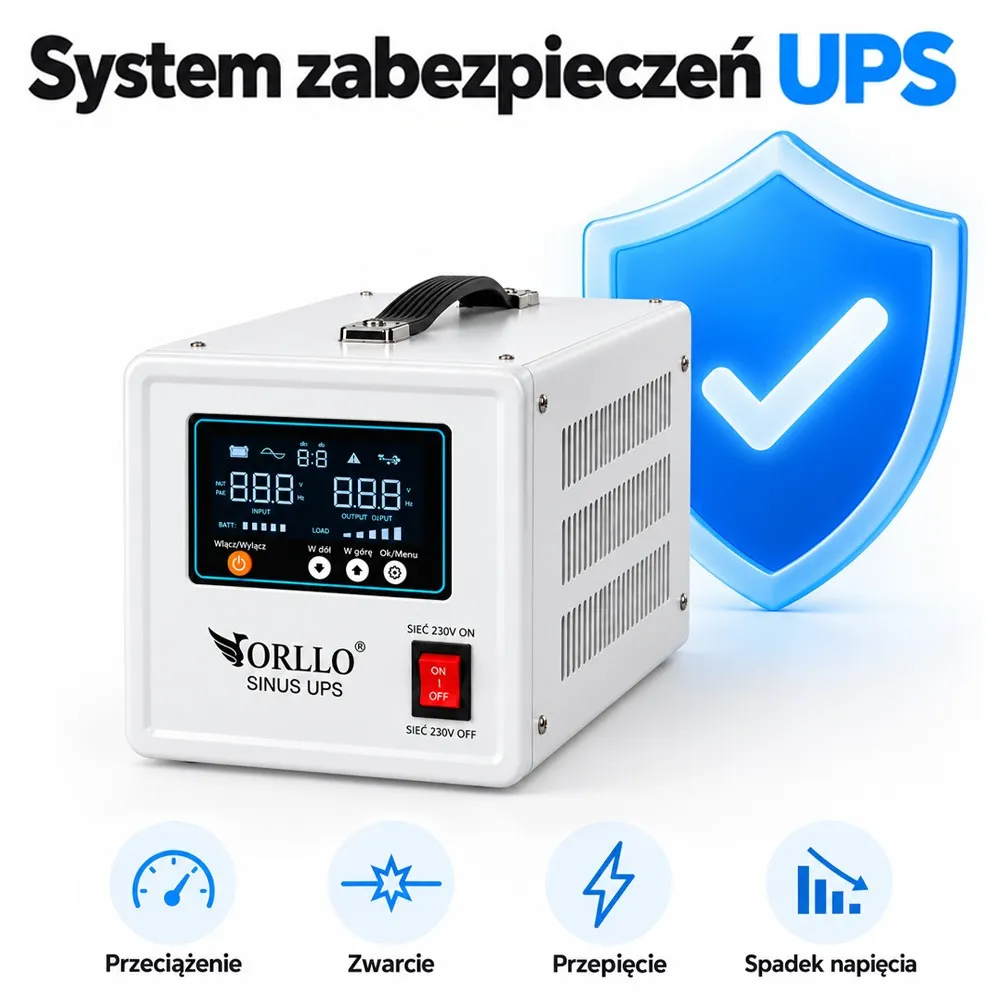 Zasilacz Awaryjny Zasilanie Awaryjne Przetwornica ORLLO SINUS UPS 2000VA AVR