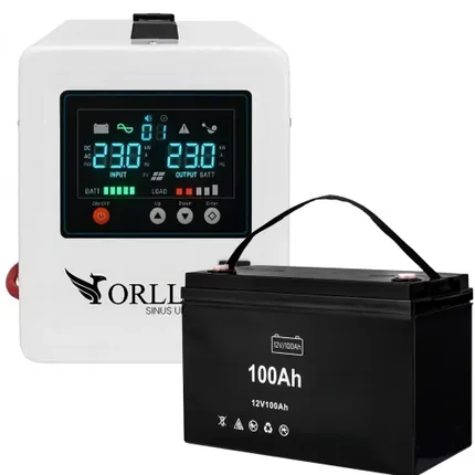 UPS Awaryjne Zasilanie ORLLO SINUS 800VA 560W AVR Akumulator 100Ah VRLA czysta sinusoida piec gazowy pompa obiegowa komputer router CCTV serwer kamper przyczepa offgrid stabilne napięcie długie podtrzymanie energia