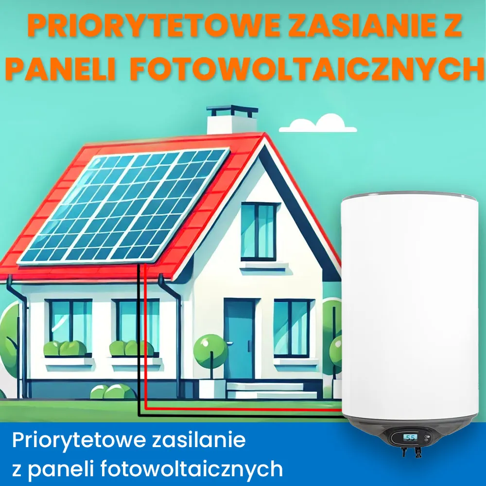 Bojler Podgrzewacz Wody Hybrydowy Solarny na Panele Solarne 80L MPPT OFF GRID