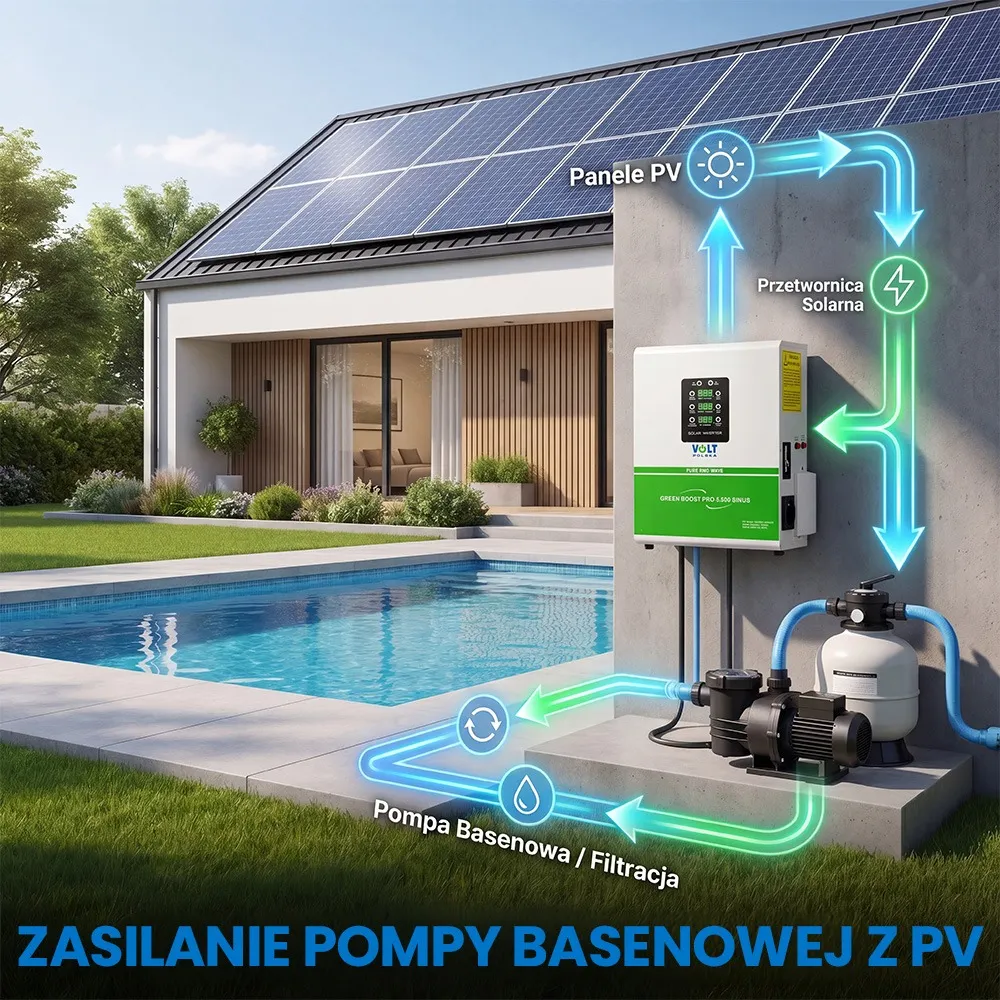 Przetwornica Solarna do Grzania Wody Volt Green Boost PRO 5000 SINUS BYPASS MPPT