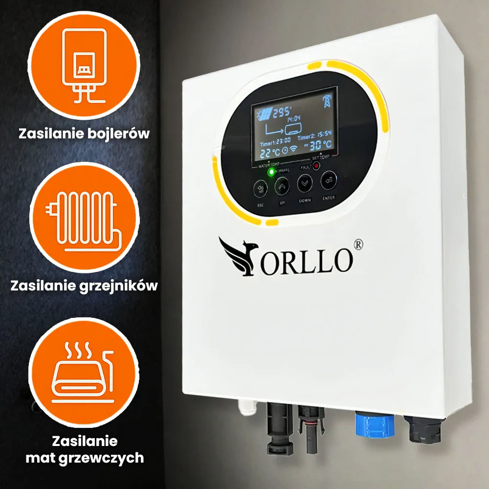 Zestaw Solarny do Grzania Wody Przetwornica Solarna 5 Paneli Fotowoltaicznych 2,5KW Bojler 100L