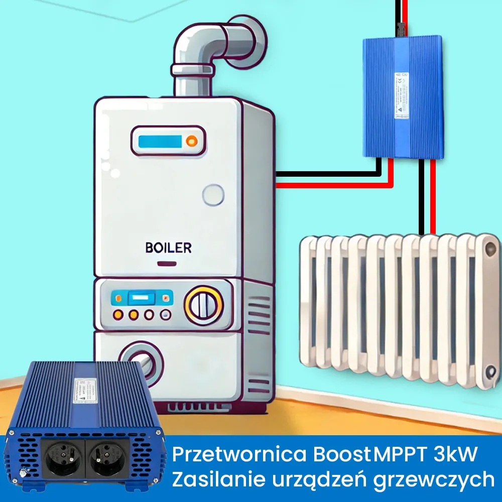 Off Grid Zestaw Fotowoltaiczny do Grzania Wody Przetwornica Panele Fotowoltaiczne