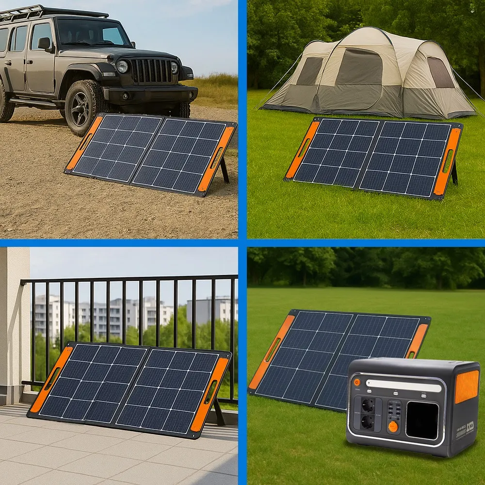 Przenośna Stacja Zasilania Magazyn Energii LIFEPO4 ORLLO 1200W/1500W ECO z Panelem Solarnym Składanym 100W