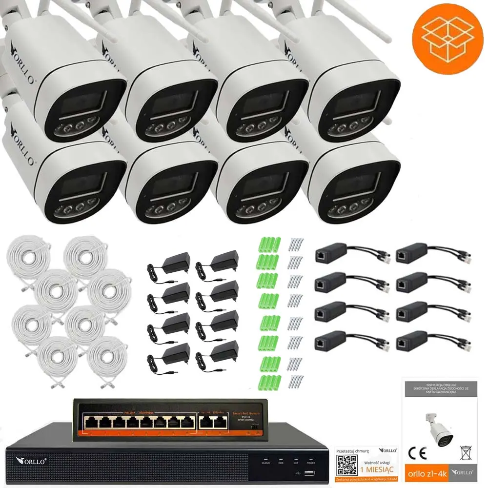 Zestaw Do Monitoringu 8 Kamer 8mpx ORLLO Z1 4K