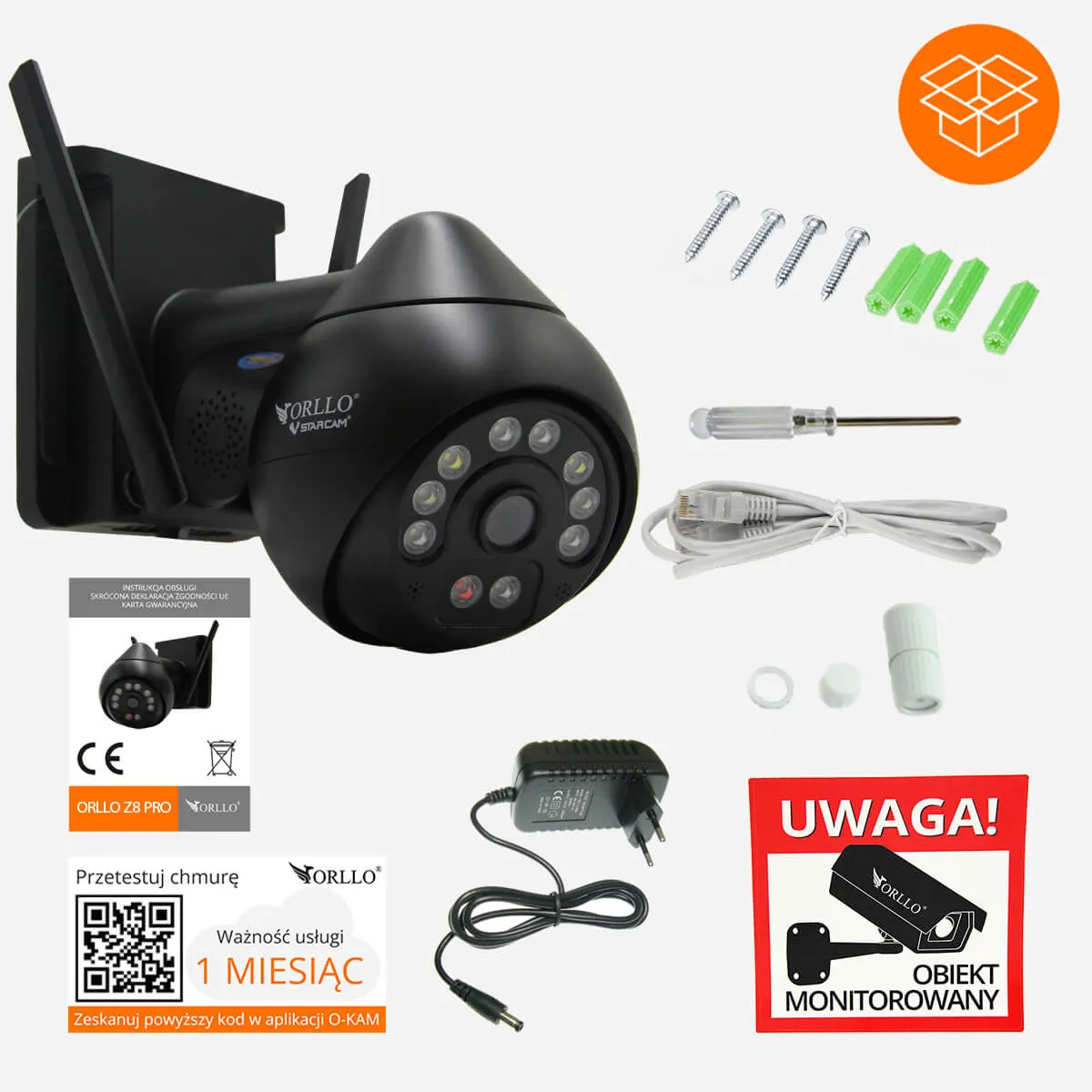 Kamera WiFi IP Zewnętrzna Obrotowa Night Color ORLLO Z8 PRO