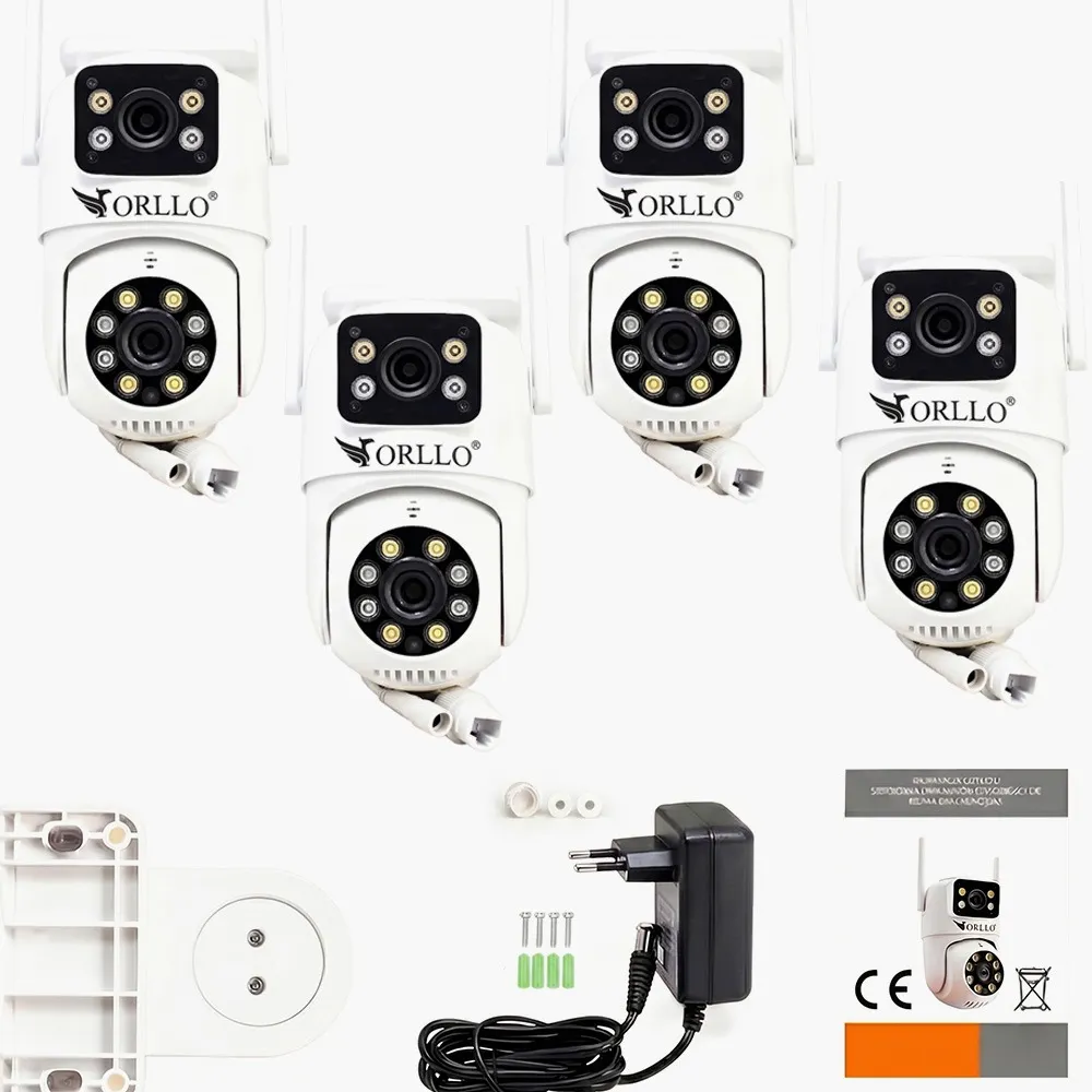 Zestaw 4 Kamery WiFi IP Zewnętrzne Obrotowe 4K AI ORLLO TZ19 DUAL