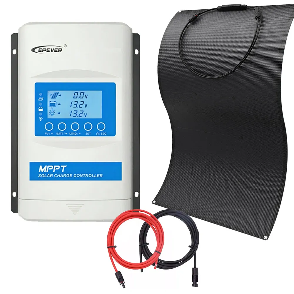 Zestaw Fotowoltaiczny na Działkę Regulator Ładowania EPEVER MPPT Panel Słoneczny Elastyczny ORLLO 100W