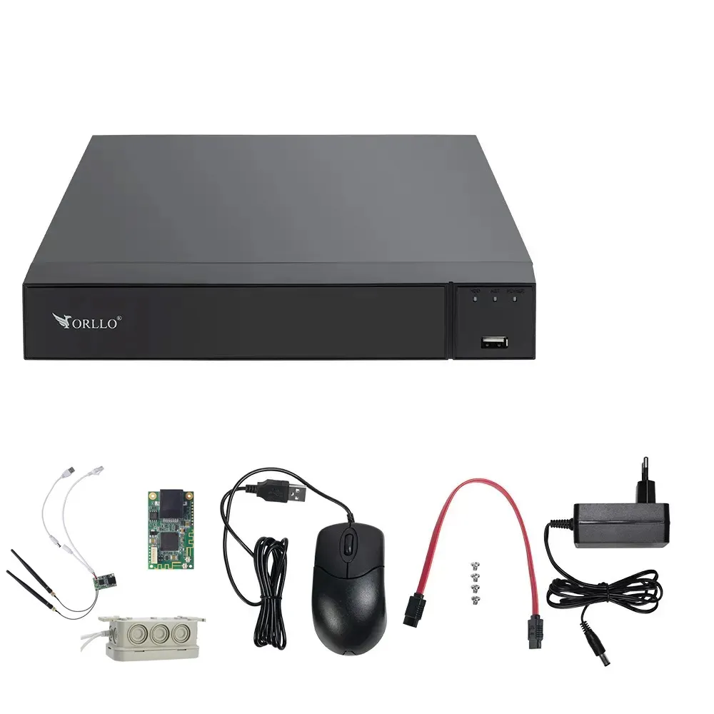 Rejestrator do Kamer Nagrywarka WiFi NVR AI WiFi ORLLO NVR1 CH9 + Adapter WiFi Vonets VM300-H