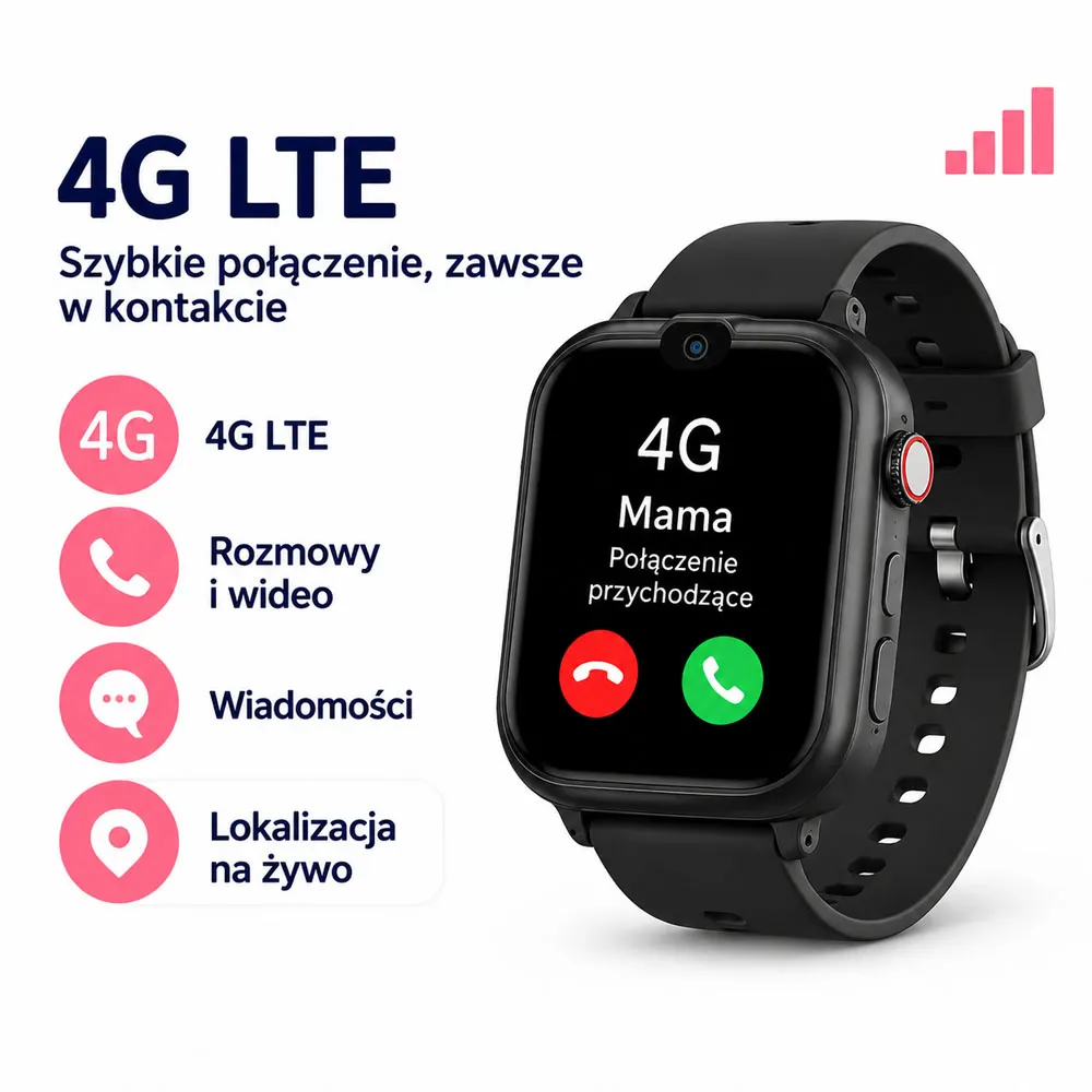 Smartwatch zegarek dla dzieci z GPS 4G ORLLO SMARTIE BLACK