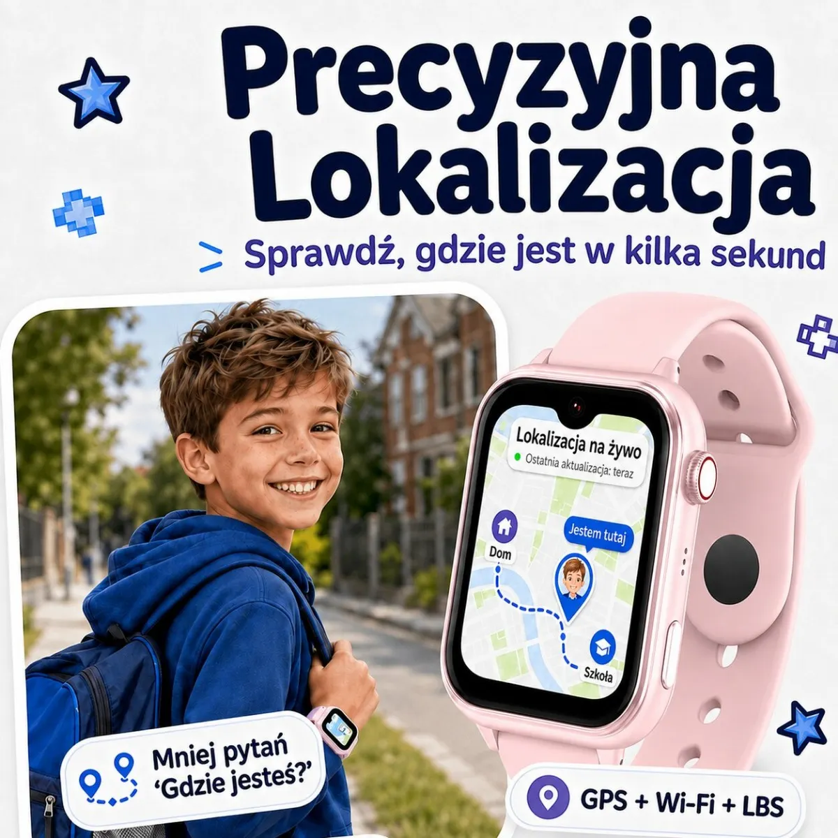 Smartwatch zegarek dla dzieci z GPS 4G ORLLO SMARTIE