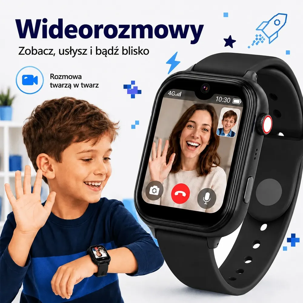 Smartwatch zegarek dla dzieci z GPS 4G ORLLO SMARTIE BLACK