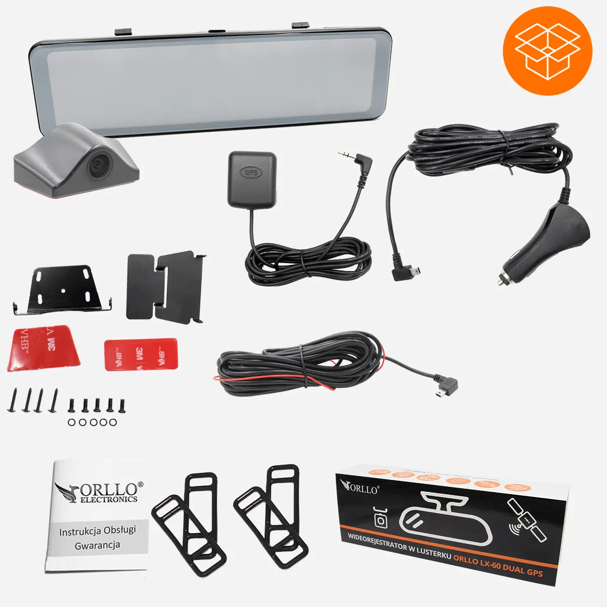 Kamera Samochodowa w Lusterku Kamera Cofania GPS ORLLO LX-60 DUAL