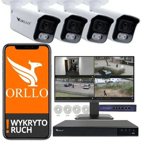 zestaw kamer poe ip z nagrywarką switch do monitoringu domu orllo.pl