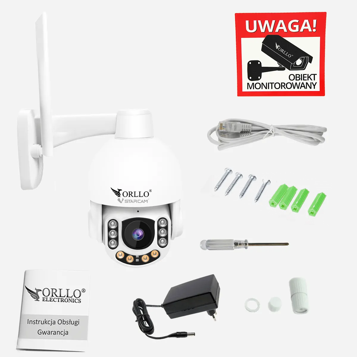 Kamera Zewnętrzna Obrotowa GSM Z7 PRO + Panel Fotowoltaiczny SM6030 PRO