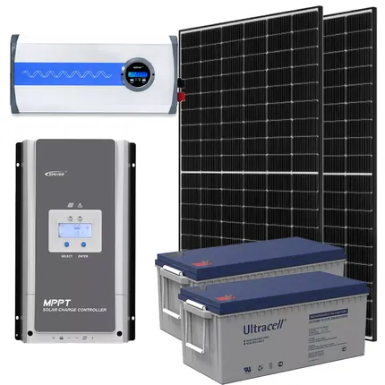 Zestaw Fotowoltaiczny Off Grid do Grzania Wody 2 Akumulatory 2 Panele Solarne