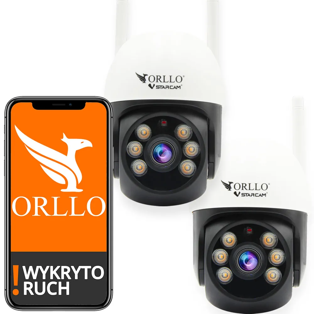 kamera obrotowa zewnętrzna z16 mini kamera  zewnętrzna kamera z trybem nocnym z darmową polską aplikacją kamera domowa z systemem alarmowym orllo.pl 