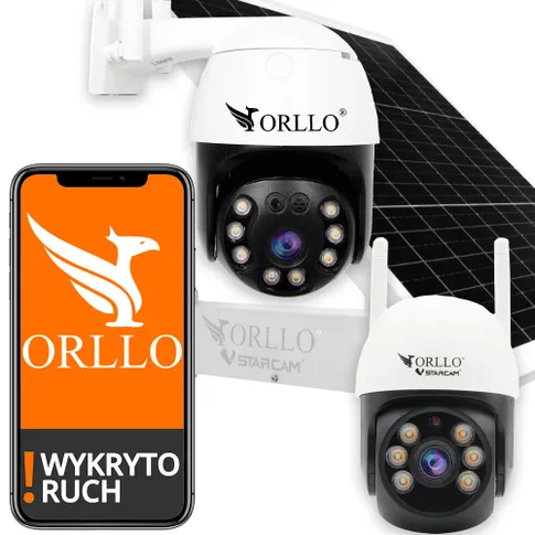 Kamery WiFi Zewnętrzne Obrotowe ORLLO Z12 i Z16 z panelem fotowoltaicznym orllo.pl