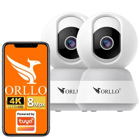 Zestaw 2 Kamer Domowych Wewnętrznych WiFi IP 4K Tuya Obrotowa ORLLO TW1