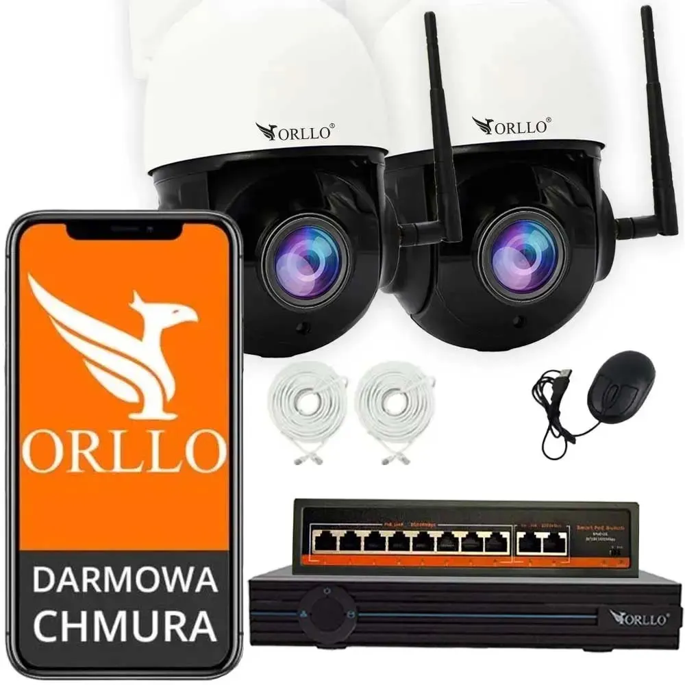 Kamera Bezprzewodowa WiFi IP Obrotowa 4Mpx Zoom Optyczny x18 5x ZOOM Cyfrowy Monitoring Bezprzewodowy Darmowa Chmura na Miesiąc orllo.pl