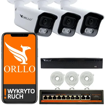 zestaw kamer poe ip z nagrywarką switch do monitoringu domu orllo.pl