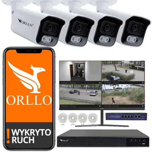 zestaw kamer poe ip z nagrywarką switch do monitoringu domu orllo.pl