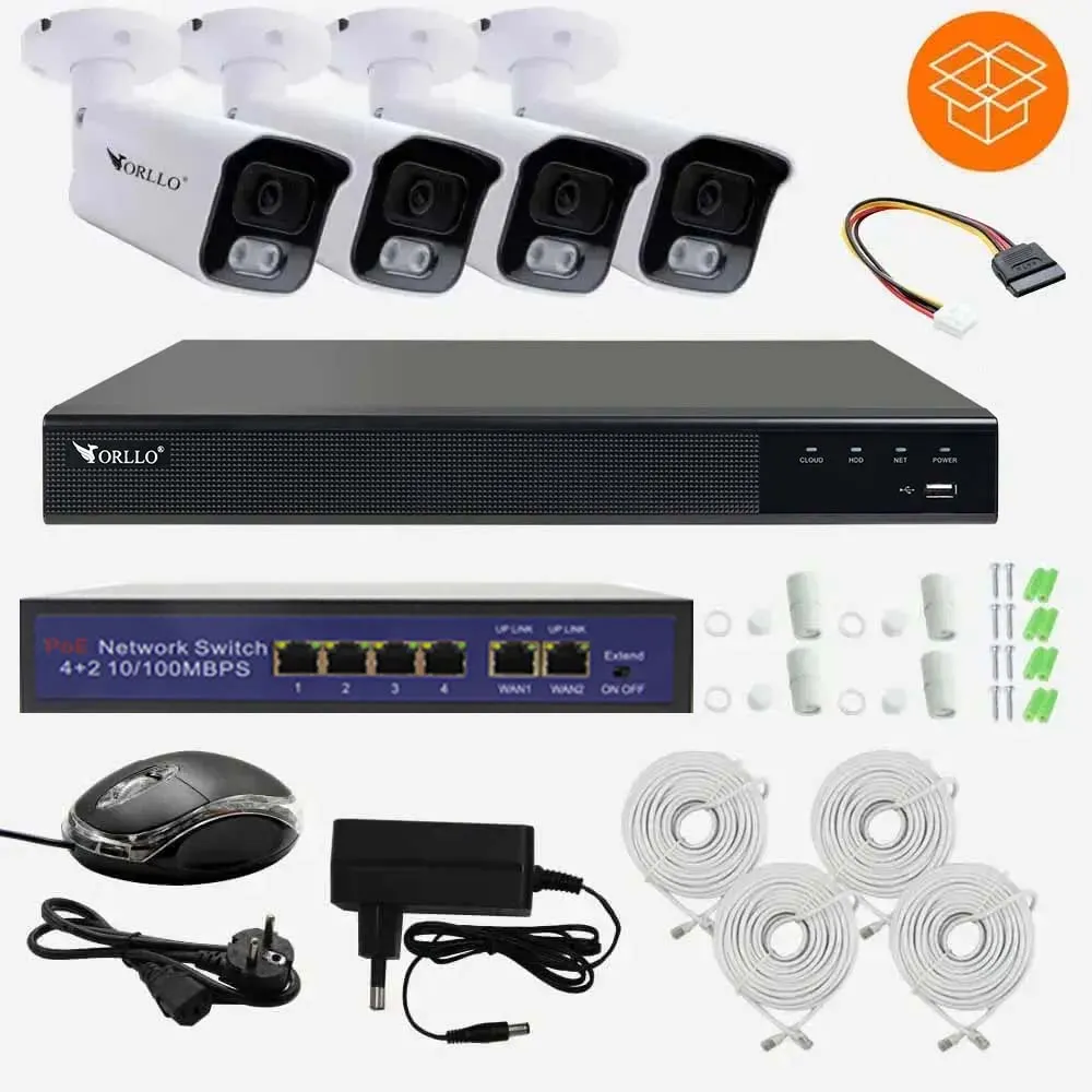 Zestaw do Monitoringu 4 Kamery 5Mpx ORLLO POESET 4