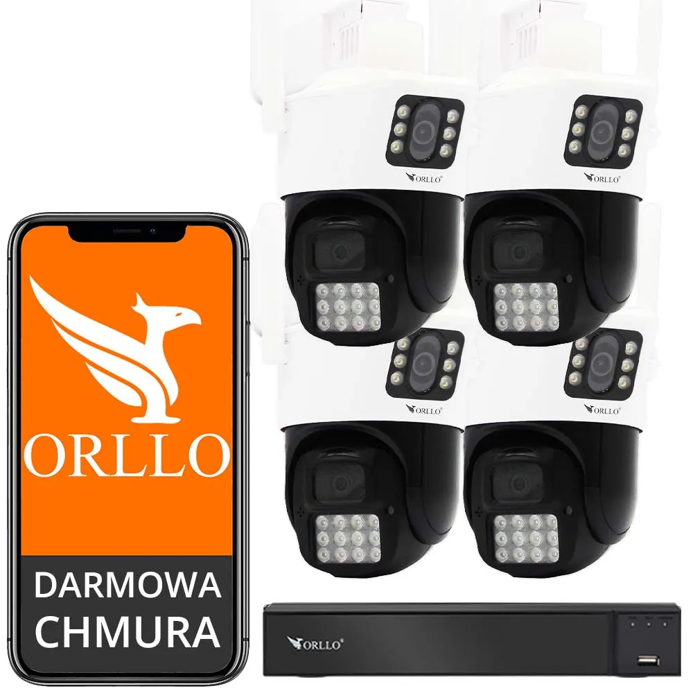 Zestaw kamer do monitoringu zewnętrzne wifi ip 2 obiektywy orllo.pl