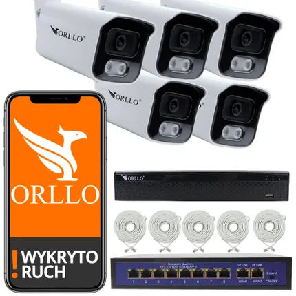 zestaw kamer poe ip z nagrywarką switch do monitoringu domu orllo.pl