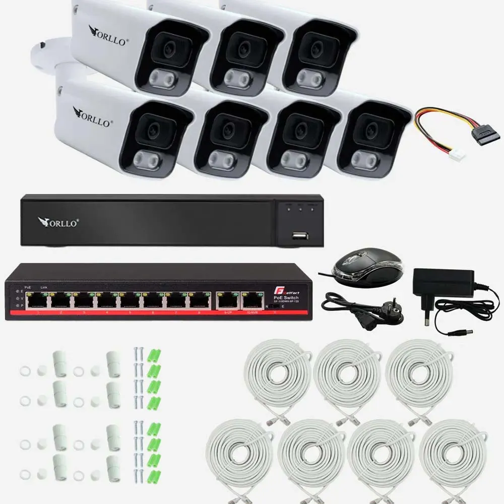 Zestaw do Monitoringu 7 Kamery 5Mpx ORLLO POESET 4