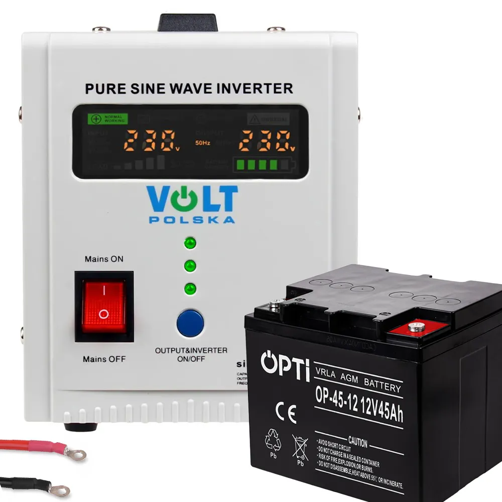 Zasilacz Awaryjny Volt Sinus Pro 800E UPS Akumulator AGM Magazyn Energii OPTI 12V 45Ah