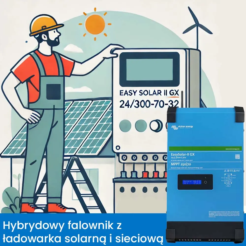 Off Grid Zestaw Fotowoltaiczny Bank Energii do Domu 4 Panele Słoneczne Akumulator Victron