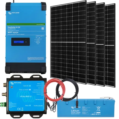 Off Grid Zestaw Fotowoltaiczny Bank Energii do Domu 4 Panele Słoneczne Akumulator Victron