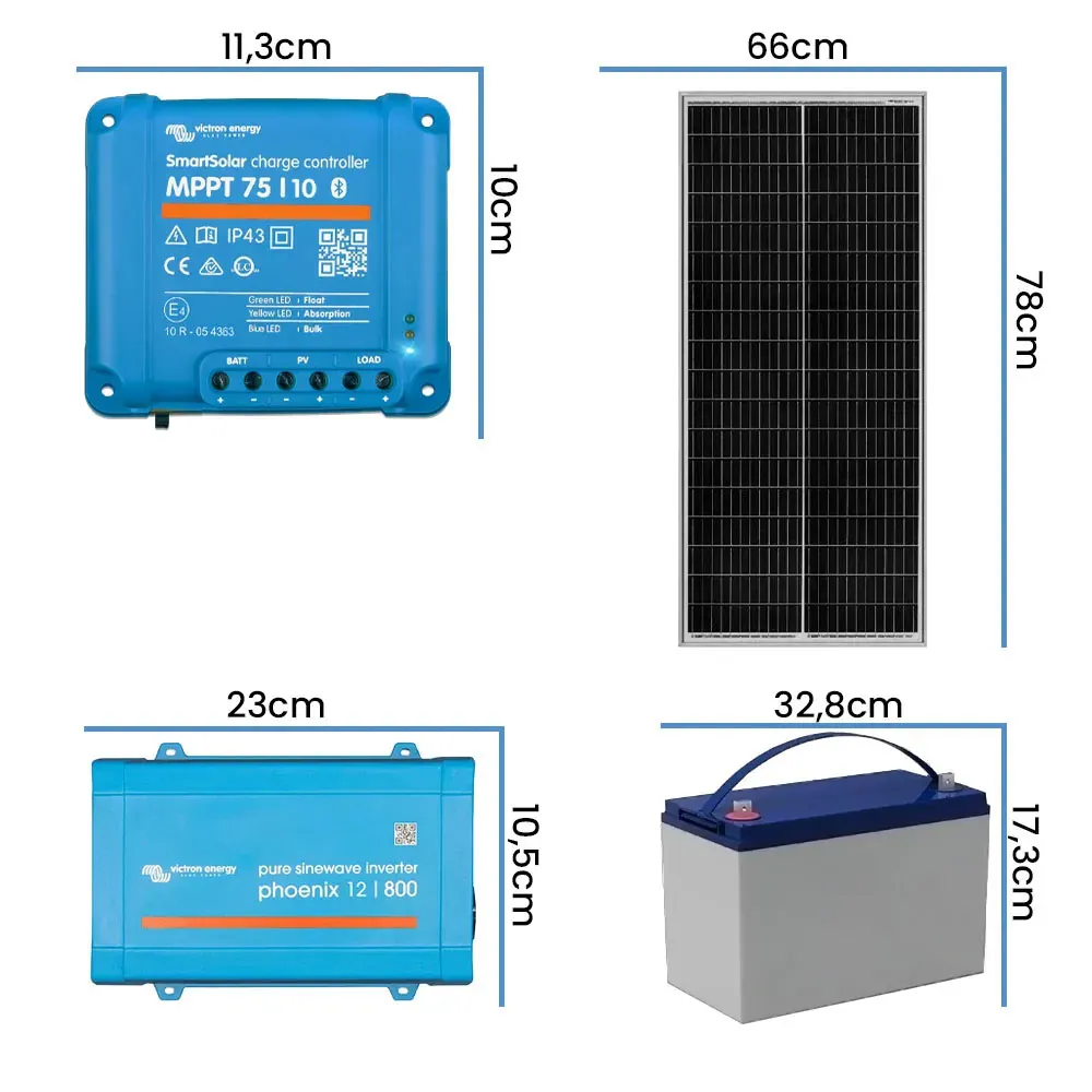 Off Grid Zestaw Fotowoltaiczny Magazyn Energii Przetwornica Panel Solarny Victron 100Ah