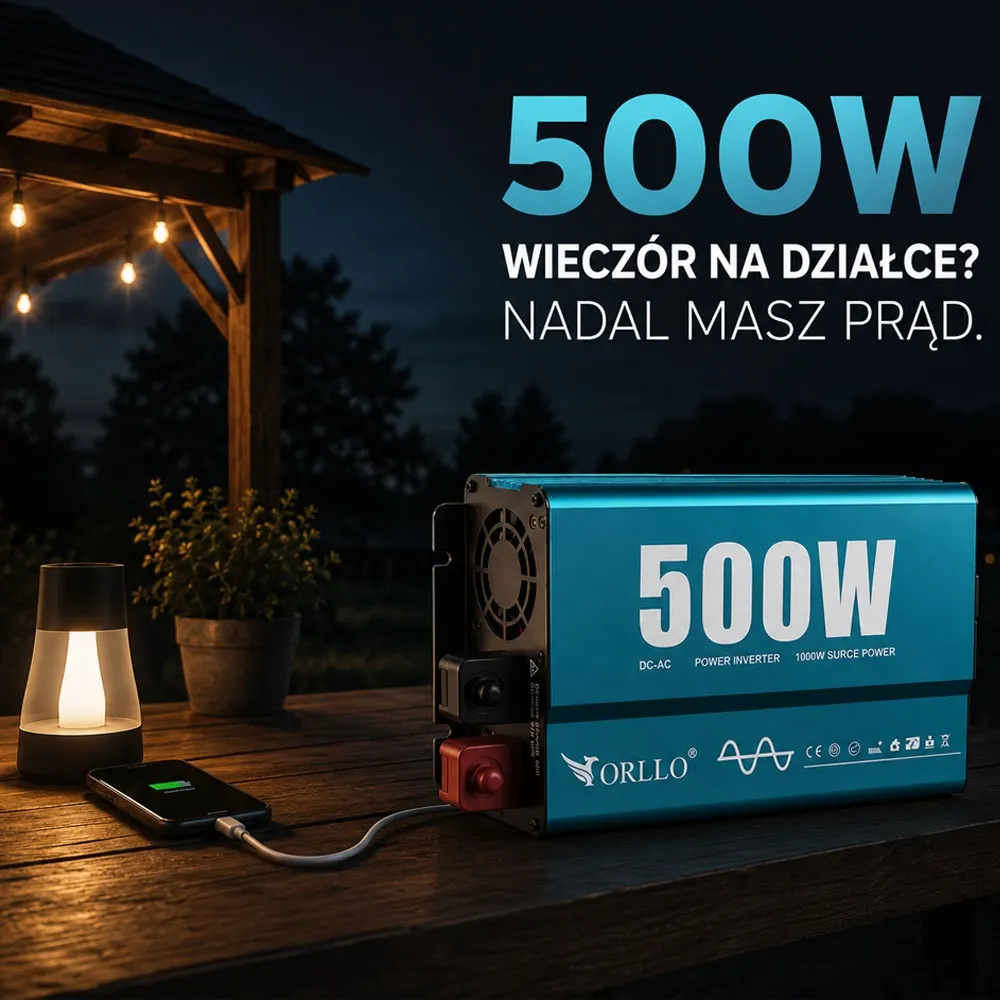 Zestaw Fotowoltaiczny na Działkę Akumulator ORLLO 100Ah 500W do Samodzielnego Montażu Off Grid
