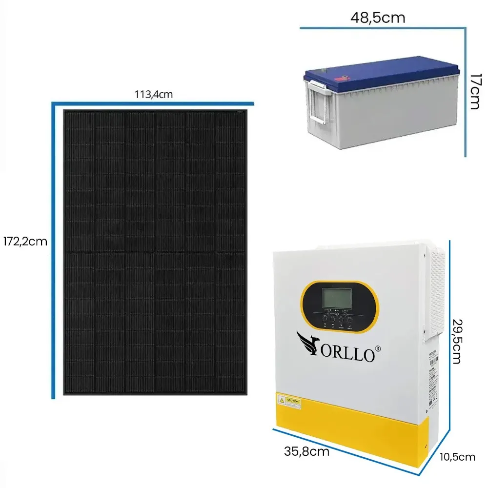 Zestaw Fotowoltaiczny 3500W Magazyn Energii 24V Inwerter Solarny ORLLO Panele Solarne