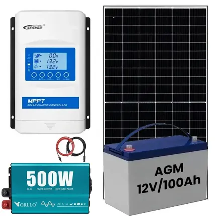 Zestaw fotowoltaiczny off grid 500W do samodzielnego montażu z akumulatorem 100Ah