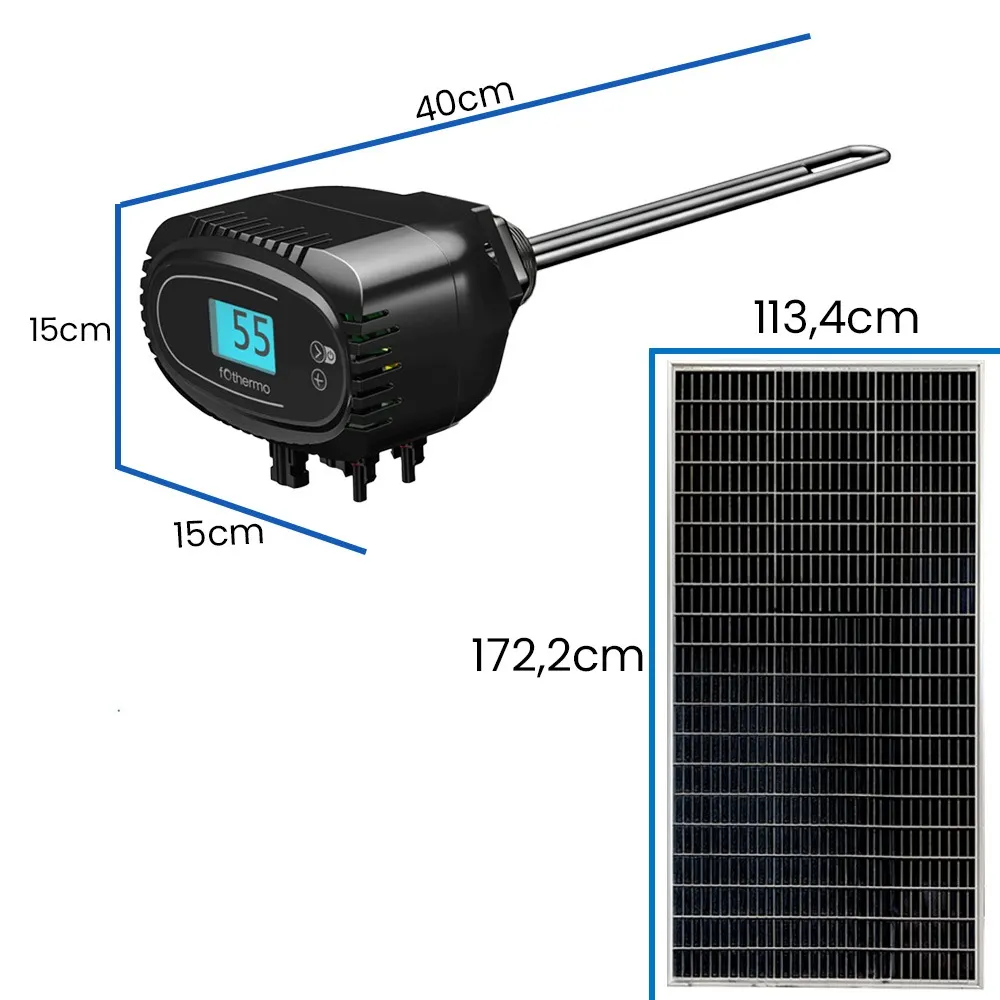 Zestaw Solarny do Grzania Wody w Bojlerze Grzałka 1000W do Bojlera Panele Solarne OFF GRID
