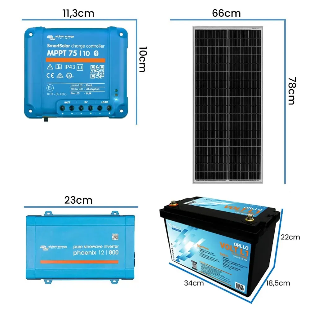 Off Grid Zestaw Fotowoltaiczny Magazyn Energii Przetwornica Panel Solarny Akumulator ORLLO 100Ah