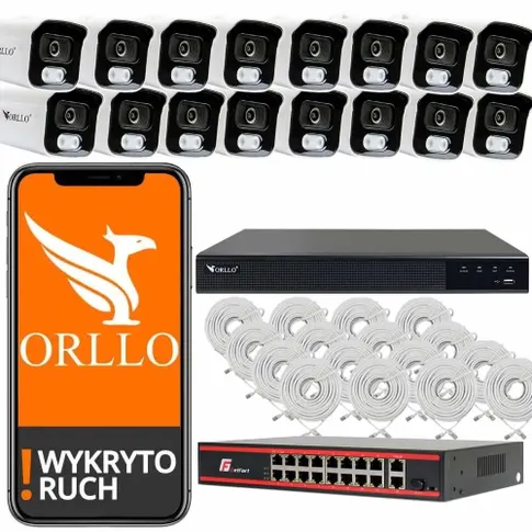 zestaw 8 kamer z nagrywarką do monitoringu orllo.pl