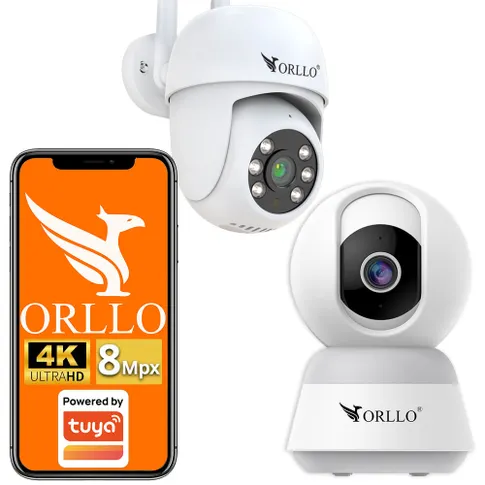 Zestaw 2 Kamery WiFi IP Zewnętrzna i Wewnętrzna ORLLO TZ6 4K i ORLLO TW1