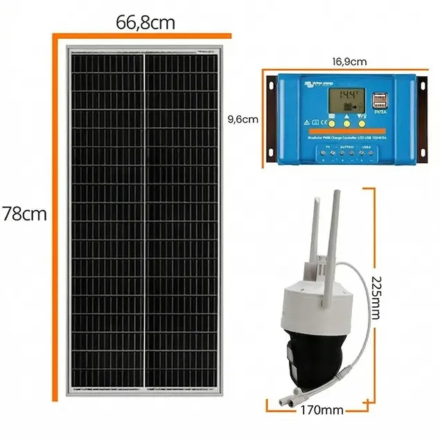 Zestaw do Monitoringu Kamera Zewnętrzna 4K SIM ORLLO Z17 ULTRA Zestaw Fotowoltaiczny