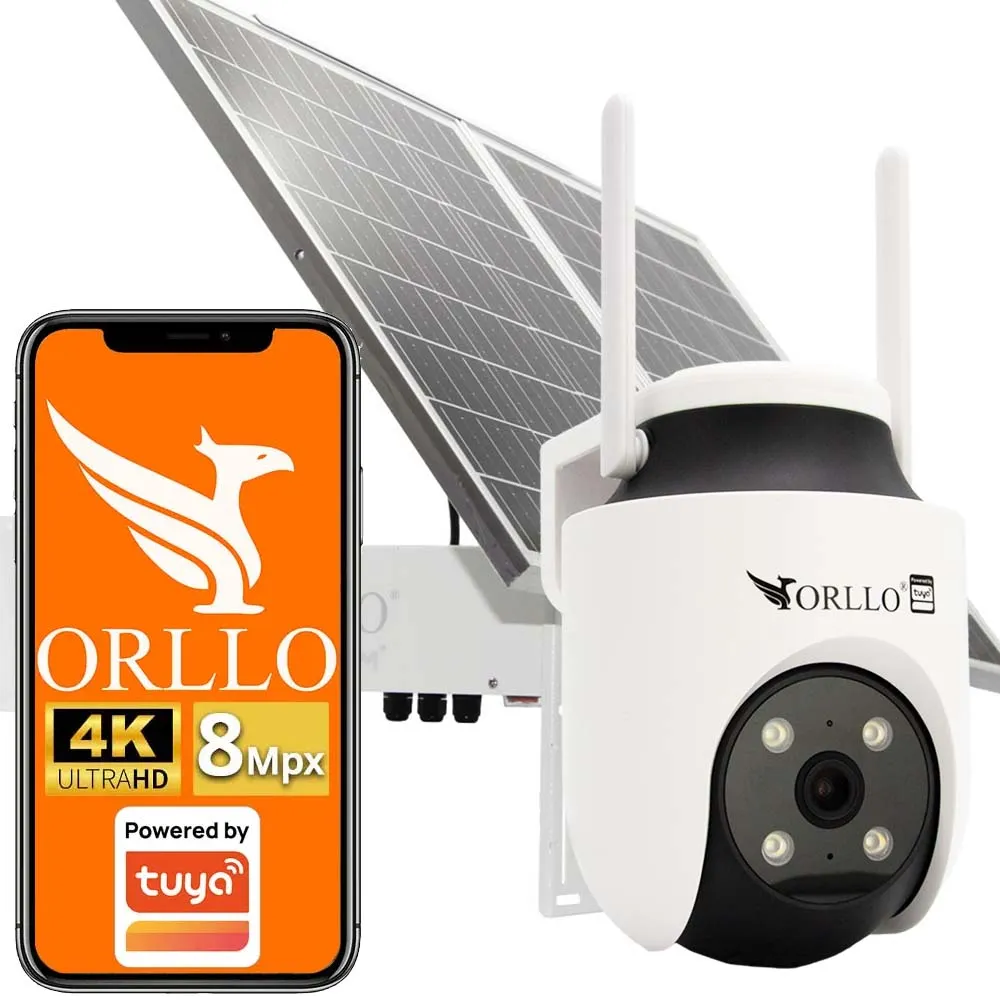 zestaw kamera wifi ip zewnętrzna obrotowa z panelem fotowoltaicznym sm6030 orllo tz6 4k sklep monitoring orllo.pl