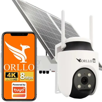 zestaw kamera wifi ip zewnętrzna obrotowa z panelem fotowoltaicznym sm6030 orllo tz6 4k sklep monitoring orllo.pl